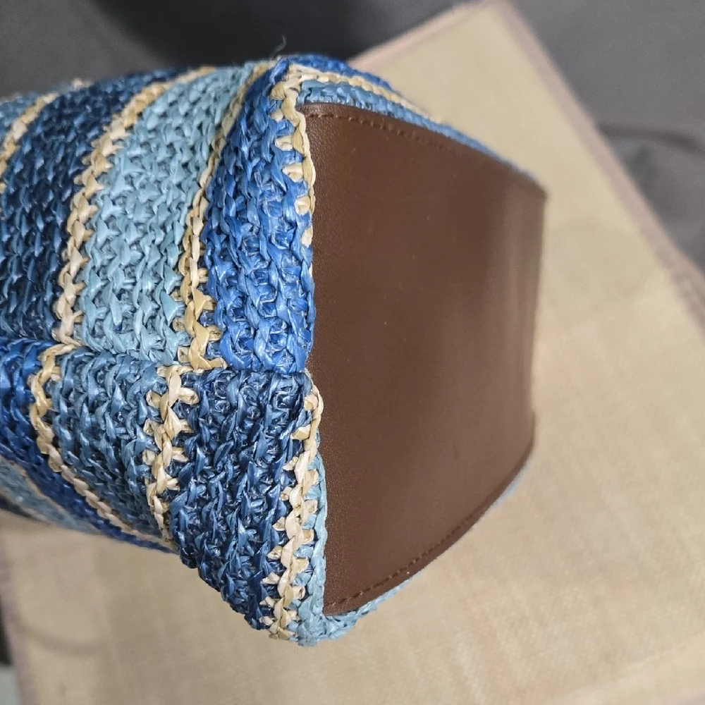 Relativity Blue and Brown Striped Shoulder Bag - Picture 7 of 13